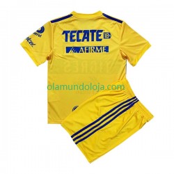 Camisola Tigres UANL Criança Equipamento Primeiro 2022-2023 Manga Curta